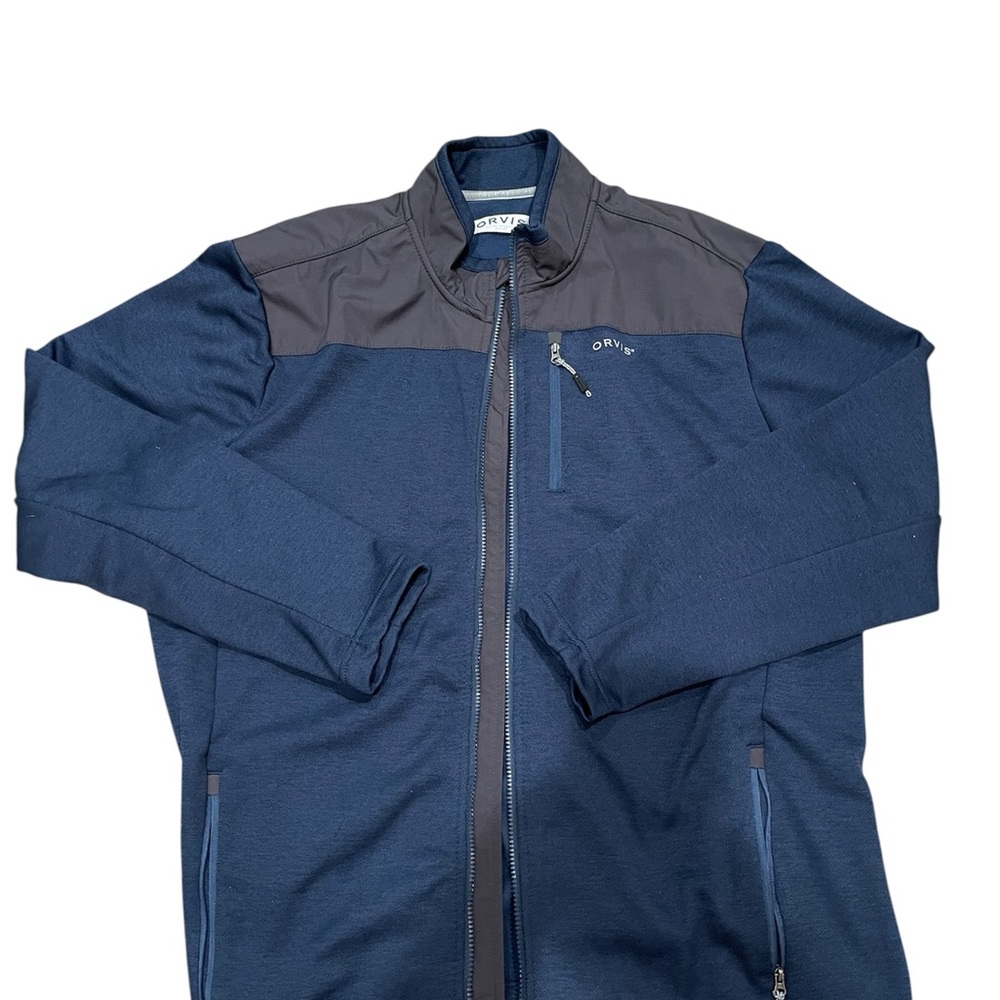 Orvis Men’s XXL Nvy Blue Mens Jacket 2inside 3outside pockets Zip up Soft Lining
